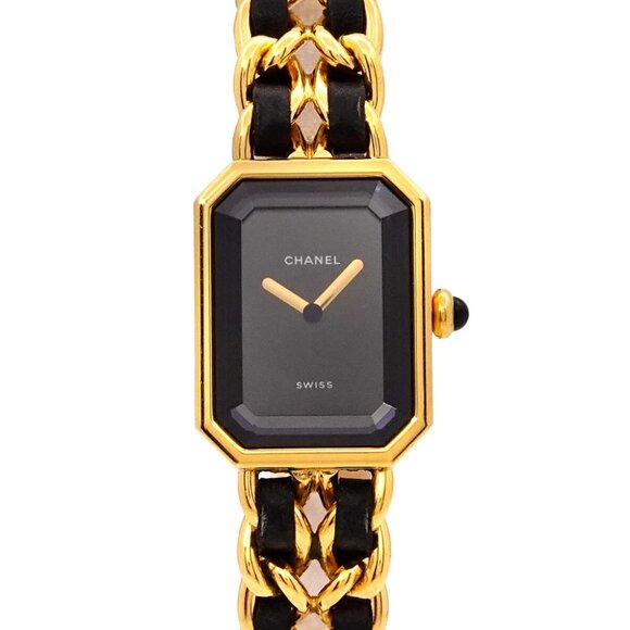 CHANEL Premiere Size L H0001 Vintage Quartz Black Dial Ladies Watch 90281677 - Picture 1 of 5